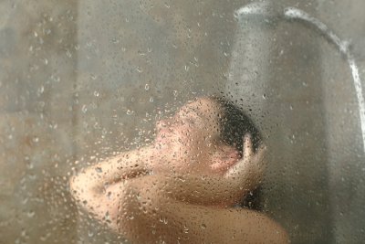 A Woman Showering